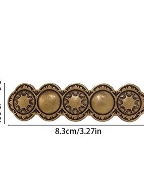 Gold Decorative Hair Barrette - Womens Accessory